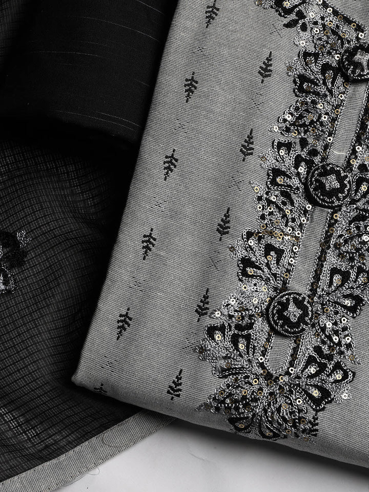 Embroidered Cotton Blend Unstitched Suit With Dupatta