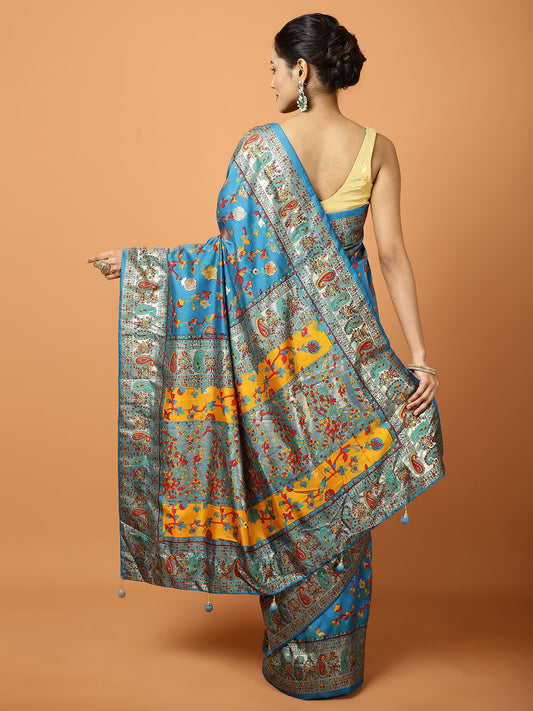 Digital Floral Print Crepe Saree