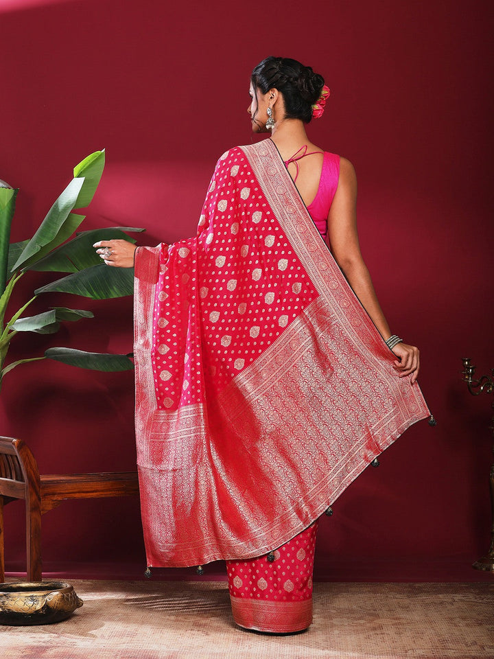 Woven Design Satin Saree