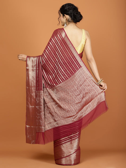 Zari Border Woven Georgette Saree