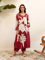 Floral Printed Cotton Kurta With Pants