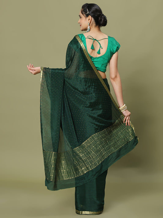 Stone Work Art Crepe Saree