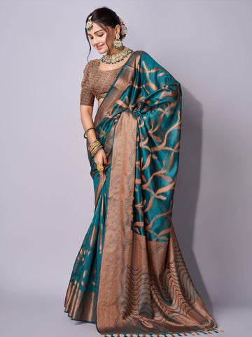 Zari Jaal Woven Art Silk Saree