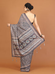 Digital Printed Tussar Woven Saree