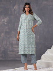 Printed Cotton Kurti With Pants