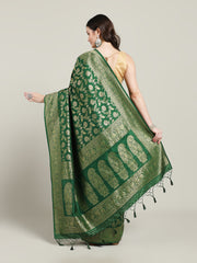 Zari Border Booti Art Silk Woven Saree