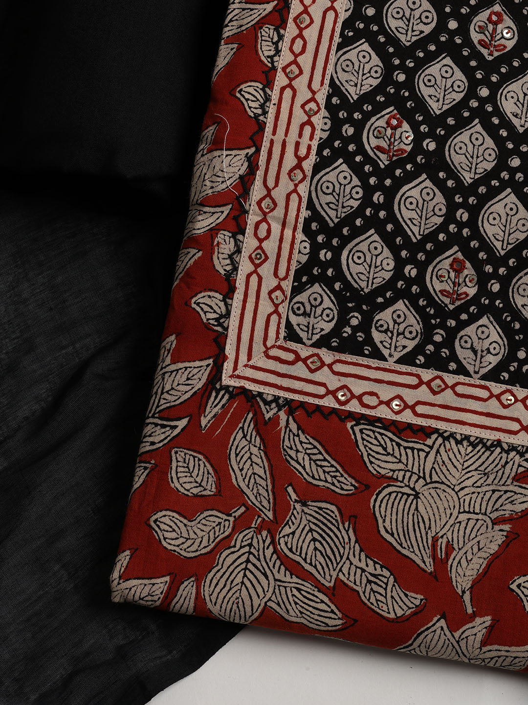 Printed Cotton Blend Unstitched Suit With Dupatta