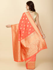 Zari Border Booti Woven Handloom Saree