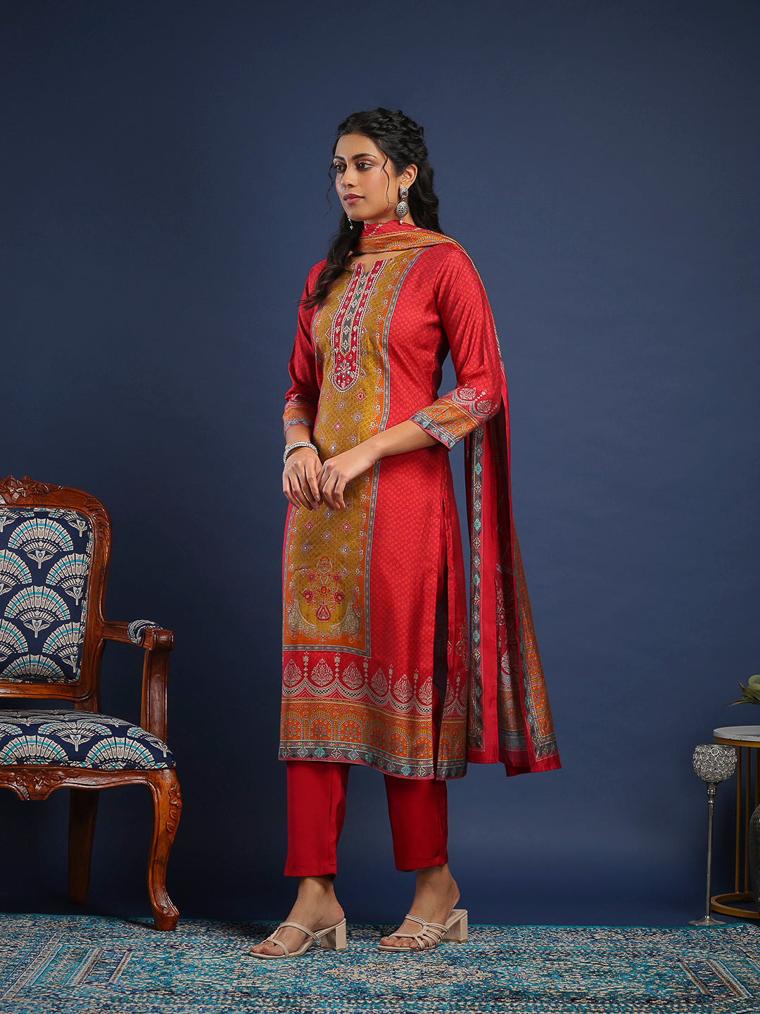 Printed Muslin Kurta With Pant &amp; Dupatta