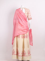 Floral Printed Cotton Choli With Lehenga & Dupatta