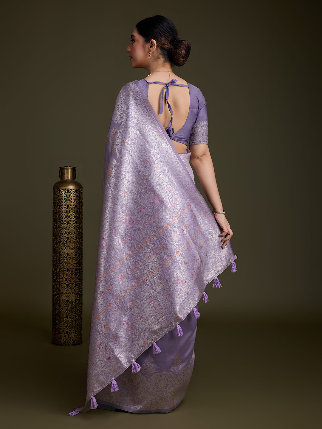 Zari Jaal Woven Art Silk Saree