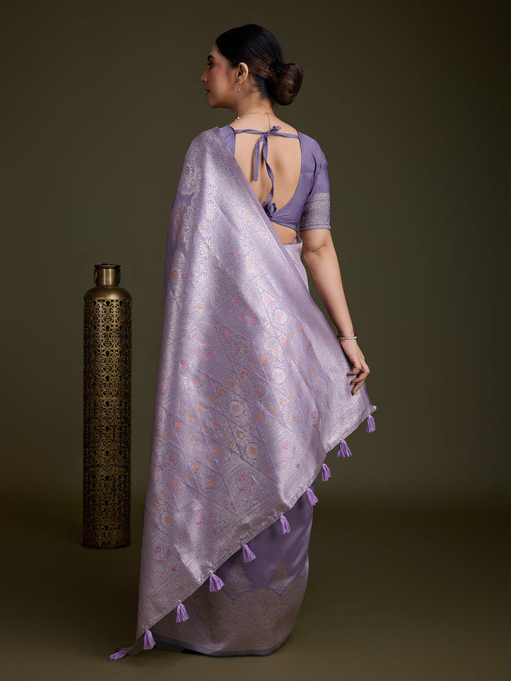 Zari Jaal Woven Art Silk Saree