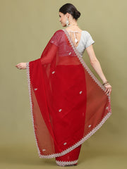 Sequence Embroidery Organza Saree