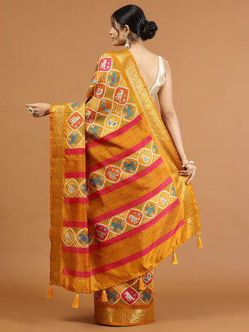 Patola Printed Tussar Woven Saree