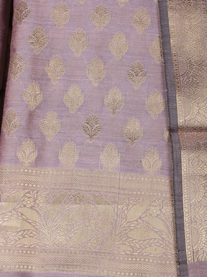 Woven Design Chanderi Unstitched Suit With Pant &amp; Dupatta