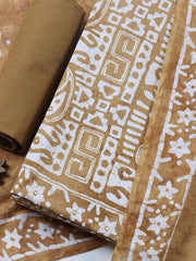 Embroidered Cotton Blend Unstitched Suit With Pant & Dupatta