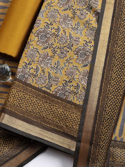 Printed, Cotton Blend Unstitched Suit With Pant & Dupatta