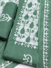 Printed Cotton Blend Unstitched Kurta With Pant & Dupatta