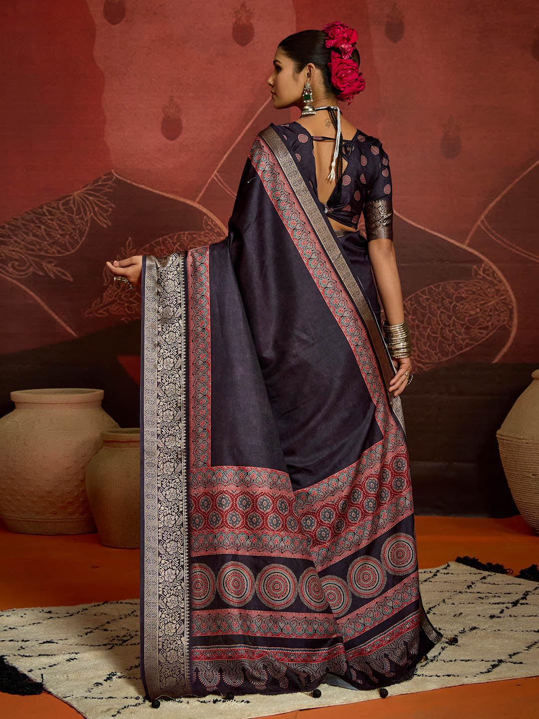 Zari Border Art Silk Saree