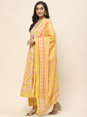 Printed Cotton Suit Set With Dupatta