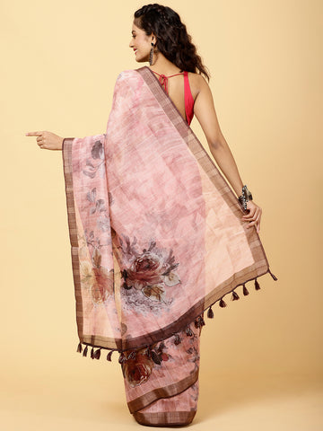 Digital Printed Cotton saree