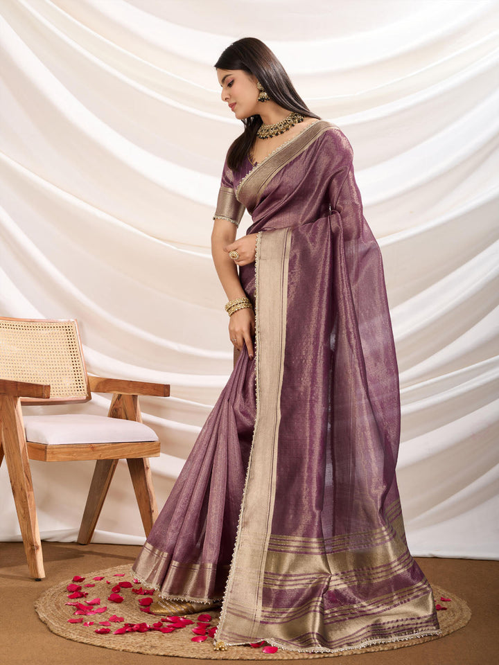 Woven Design Linen Blend Saree