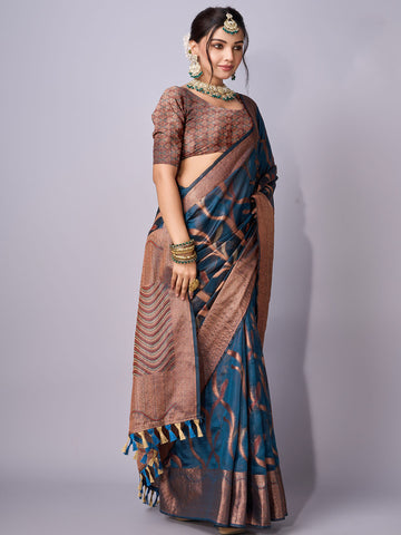 Zari Jaal Woven Art Silk Saree