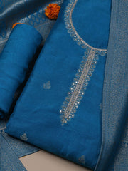 Kanjeevaram Chanderi Unstitched Suit With Dupatta