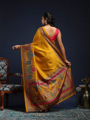 Digital Printed Art Silk Unstitched Suit With Pant & Dupatta