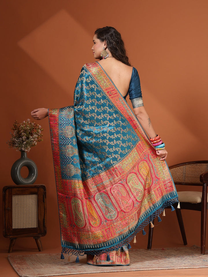 Woven Design Satin Saree