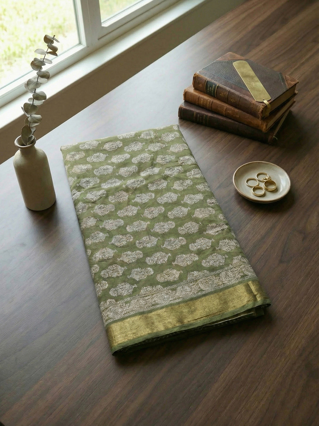 Printed Cotton Blend Unstitched Suit With Pant &amp; Dupatta