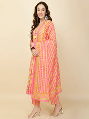 Printed Cotton Suit Set With Dupatta