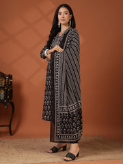 Printed Cotton Blend Kurta With Pant & Dupatta