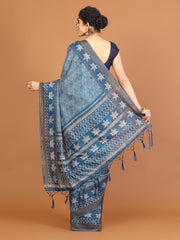 Digital Printed Tussar Woven Saree