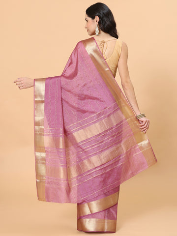 Plain Zari Border Organza Saree