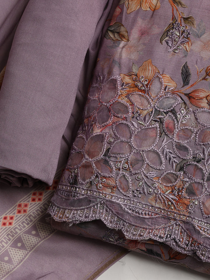 Printed Muslin Unstitched Suit With Dupatta