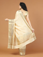 Plain Zari Border Handloom Saree