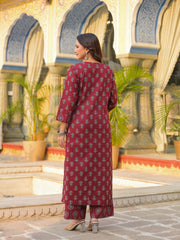 Printed Cotton Kurta With Pant & Dupatta