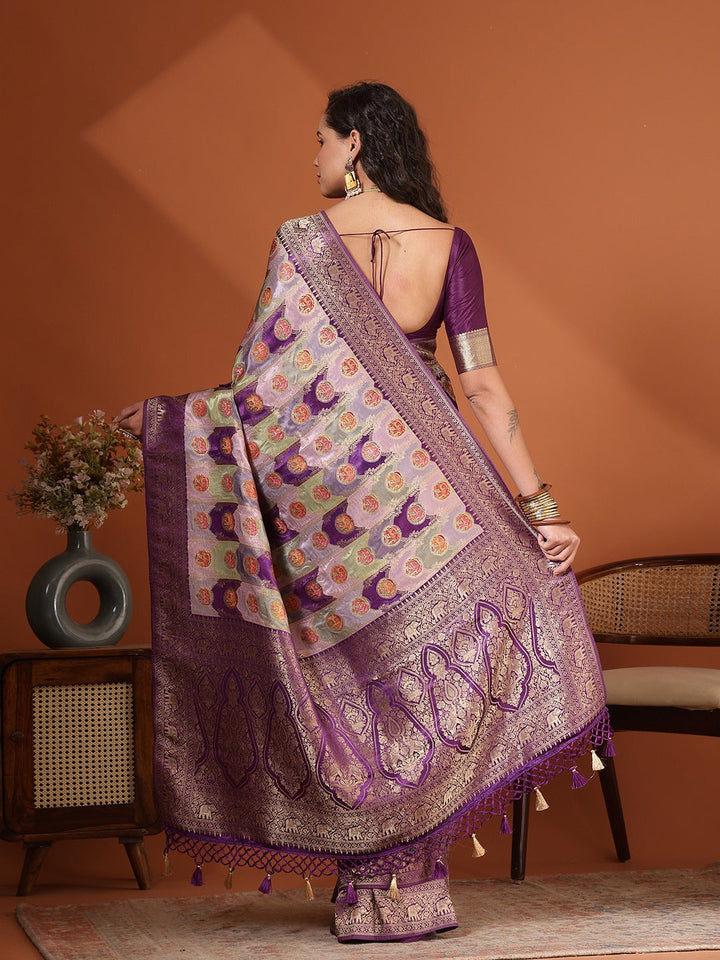 Woven Design Satin Saree