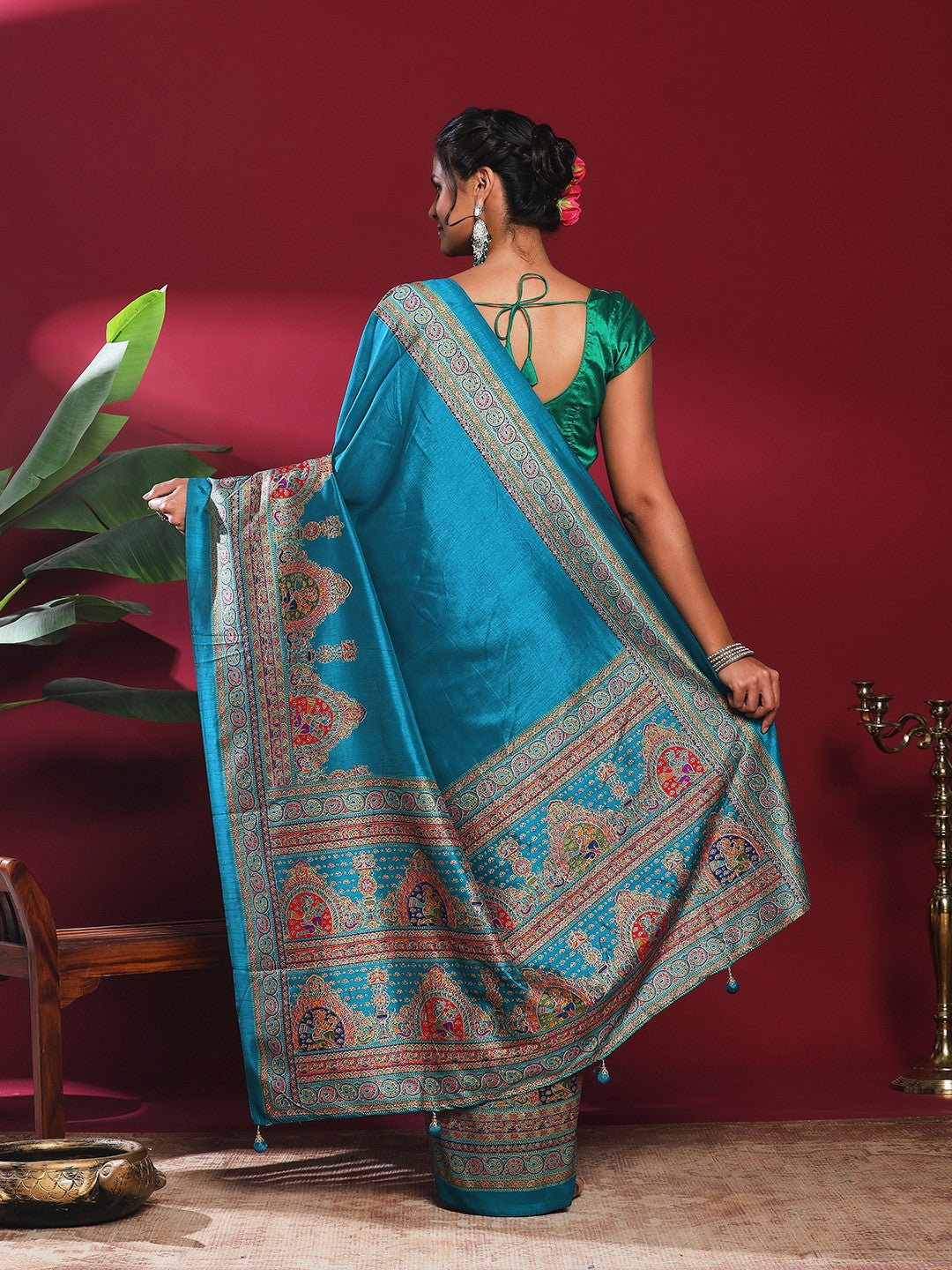 Digital Print Art Silk Saree