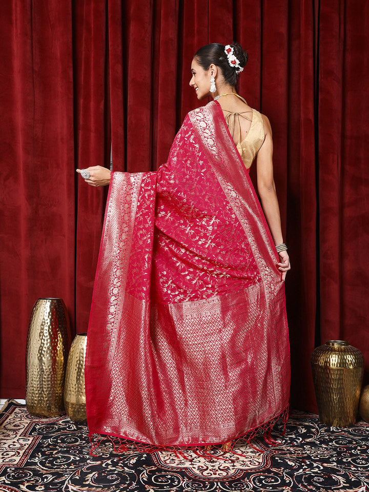 Zaari Jaal Woven Crepe Saree