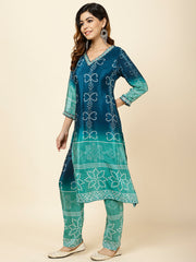 Bandhani Printed Crepe Kurta With Pants