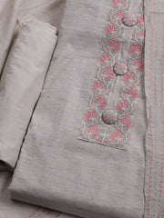 Embroidered Cotton Unstitched Suit With Dupatta