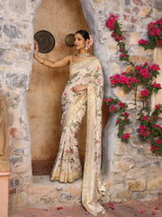 Digital Floral Printed Banarasi Saree