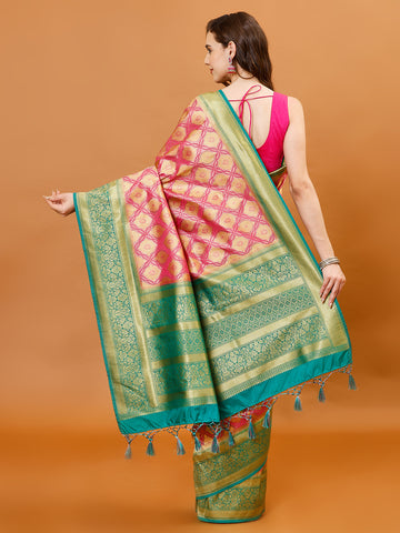 Zari Jaal Handloom Woven Saree