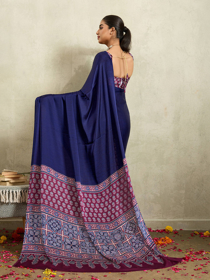 Printed Satin Saree