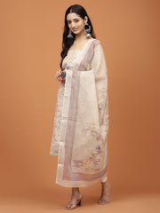 Printed Cotton Unstitched Suit Piece With Dupatta