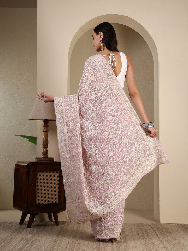 Embroidered Georgette Saree