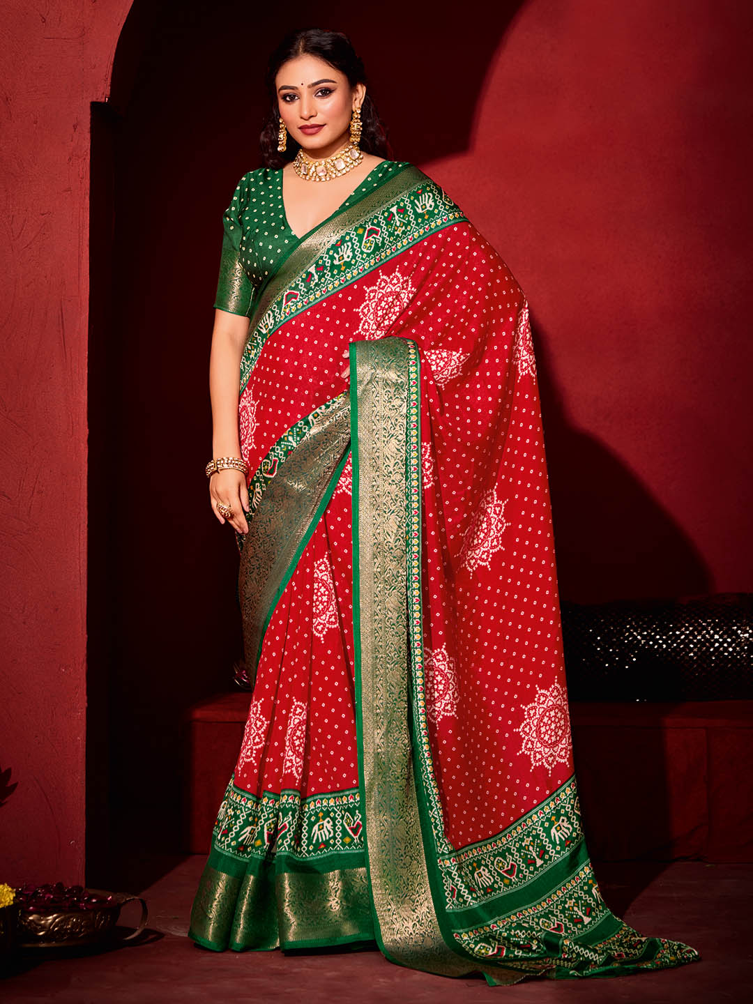 Patola Printed Art Silk Woven Saree