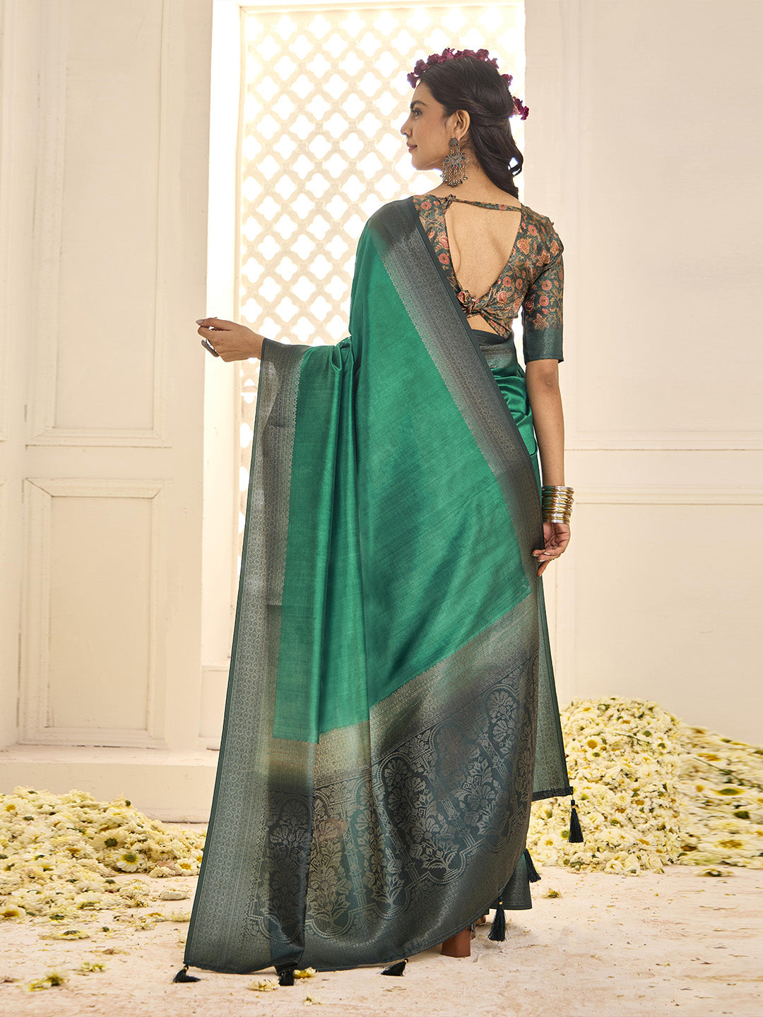 Zari Border Art Silk Saree